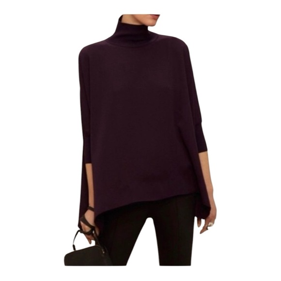 Babaton Tops - Aritzia Babaton Hamish Mock Neck Oversized
Bat Wing Dolman Sleeve Blouse Purple